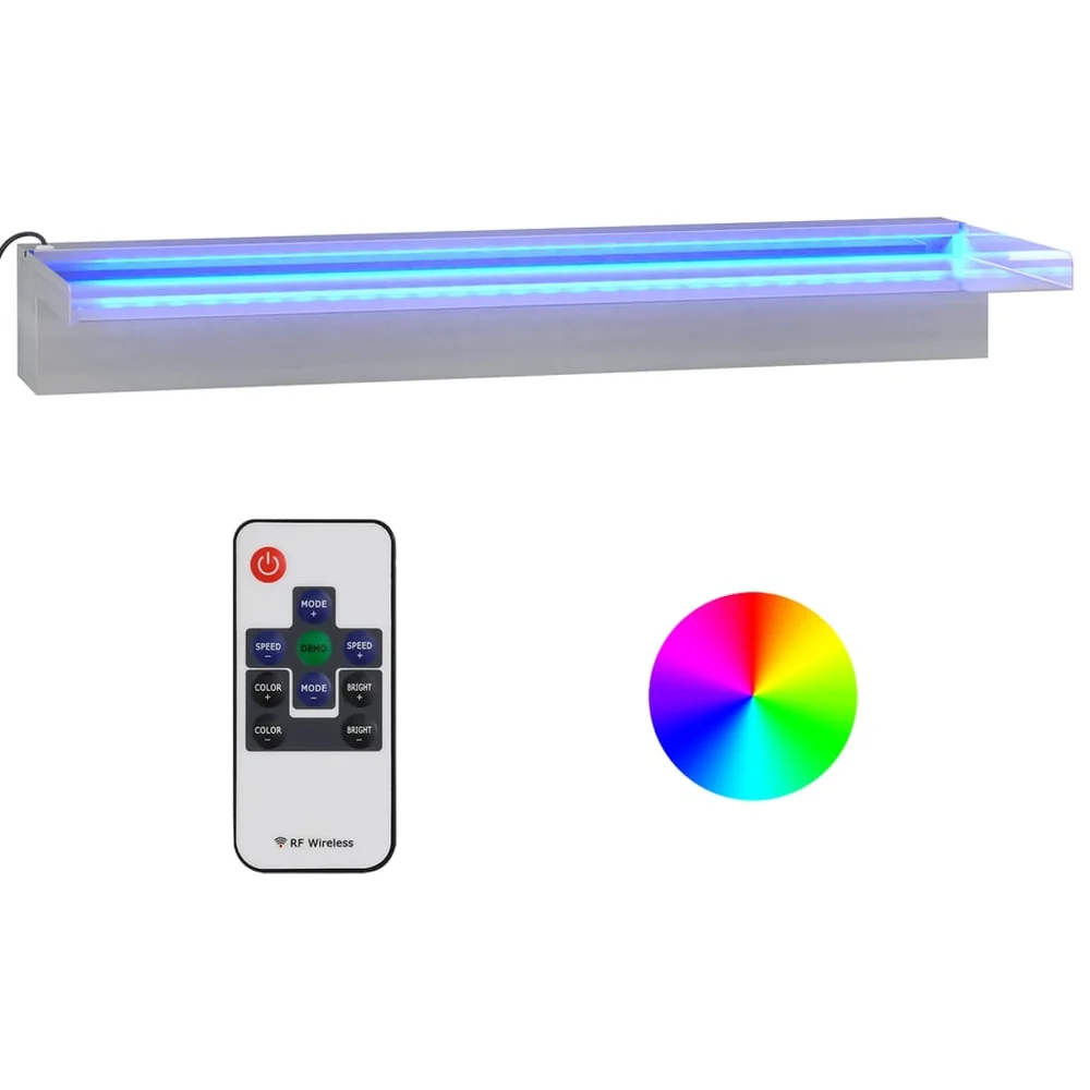 vidaXL Vannfall med RGB LED rustfritt stål 60 cm v:4465299