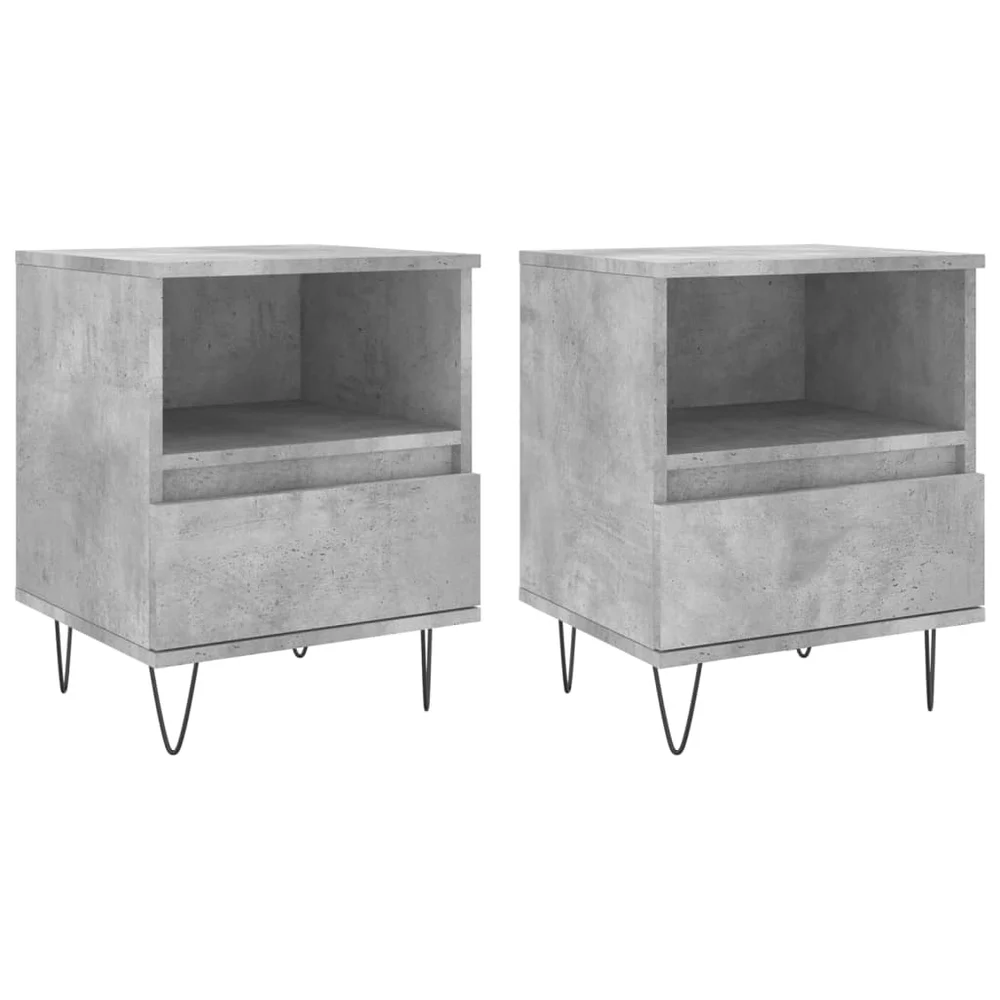 vidaXL Nattbord 2 stk betonggrå 40x35x50 cm konstruert tre v:6817808 vidaXL Nattbord 2 stk betonggrå 40x35x50 cm konstruert tre v:6817808