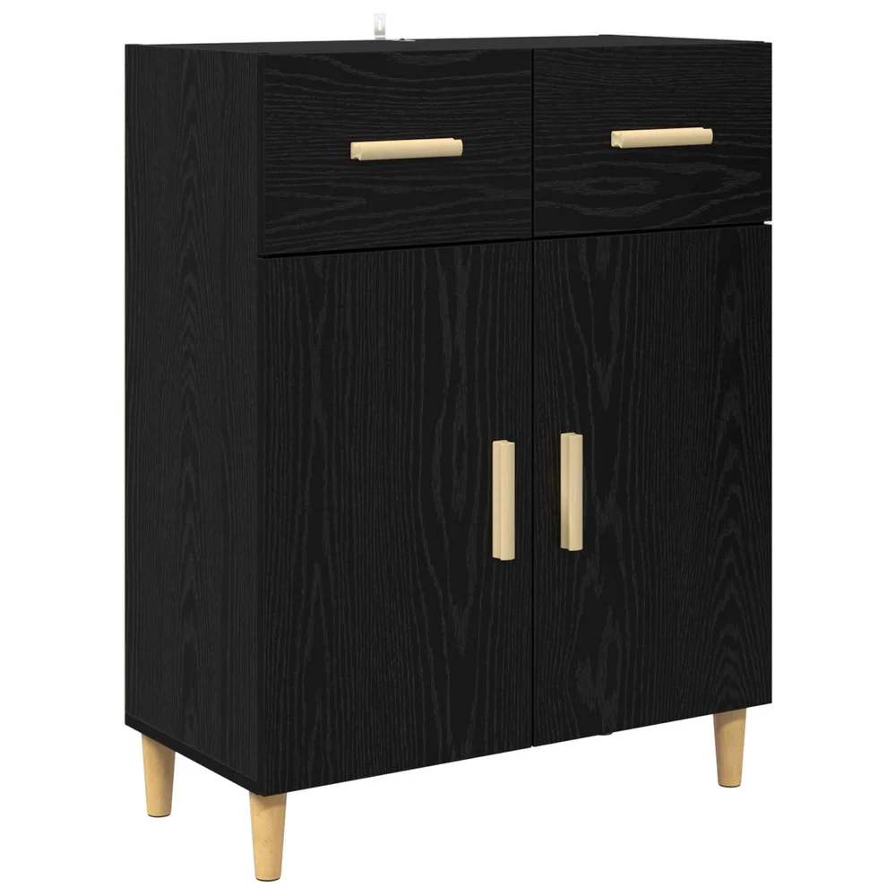 vidaXL Serviesskap Svart eik 34 x 69.5 x 89 cm Konstruert tre v:628459
