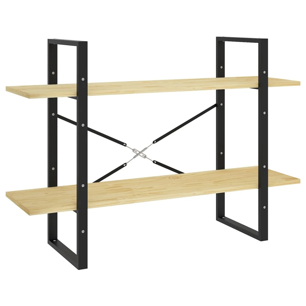 vidaXL Bokhylle 2 nivåer 100x30x70 cm heltre furu v:7962295 vidaXL Bokhylle 2 nivåer 100x30x70 cm heltre furu v:7962295