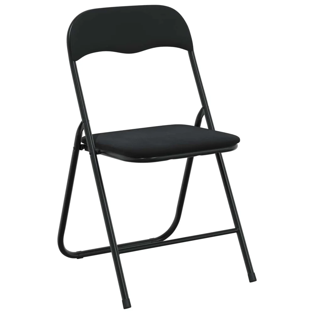 vidaXL Sammenleggbart stol 8 stk. Fløyel Svart 48 x 44 x 78 cm v:2562509 vidaXL Sammenleggbart stol 8 stk. Fløyel Svart 48 x 44 x 78 cm v:2562509