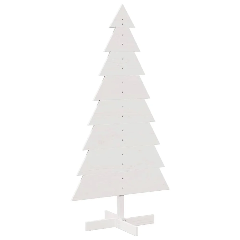 vidaXL Juletre av tre til pynt hvit 150 cm heltre furu v:4059156