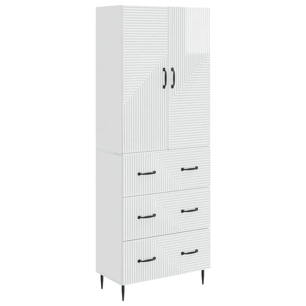 vidaXL Skapsett 2 stk. 66 x 34,5 x 90 cm Konstruert tre Høgglans hvit v:1157590