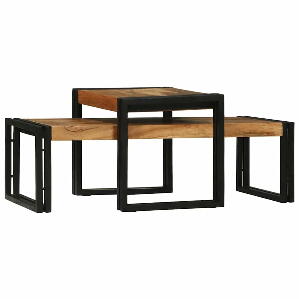 vidaXL Kaffebord 2 stk. Brun 48 x 40 x 40 cm Solid akasietre v:8050495 vidaXL Kaffebord 2 stk. Brun 48 x 40 x 40 cm Solid akasietre v:8050495