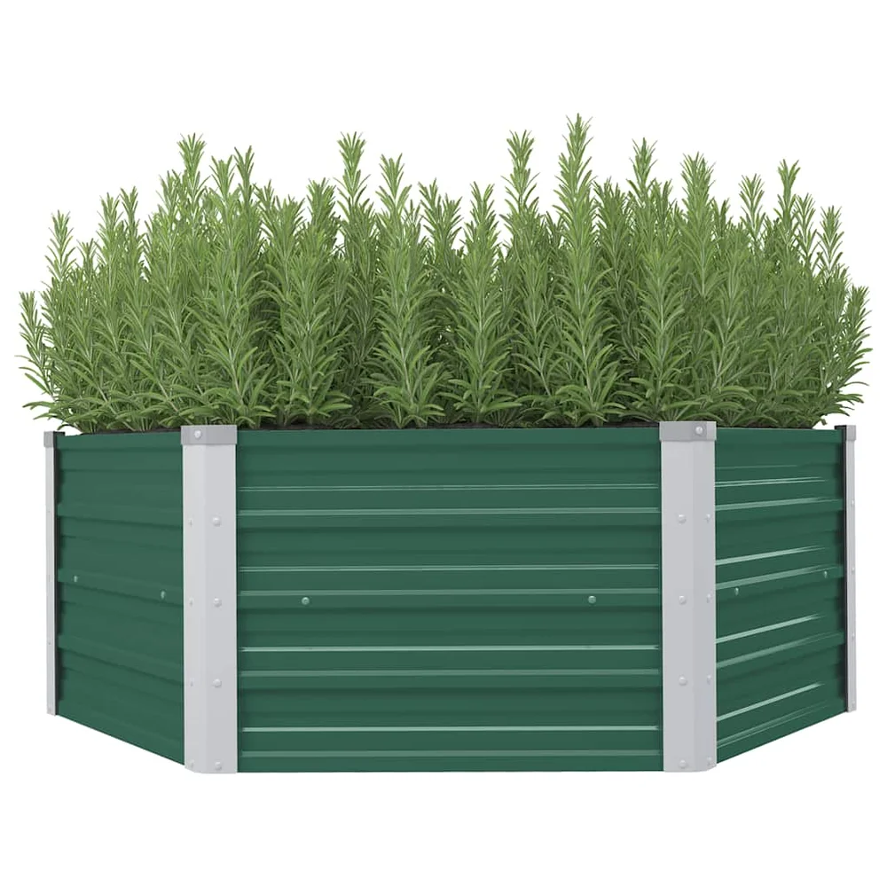 vidaXL Forhøyet hagebed 129x129x45 cm galvanisert stål grønn v:6699545 vidaXL Forhøyet hagebed 129x129x45 cm galvanisert stål grønn v:6699545