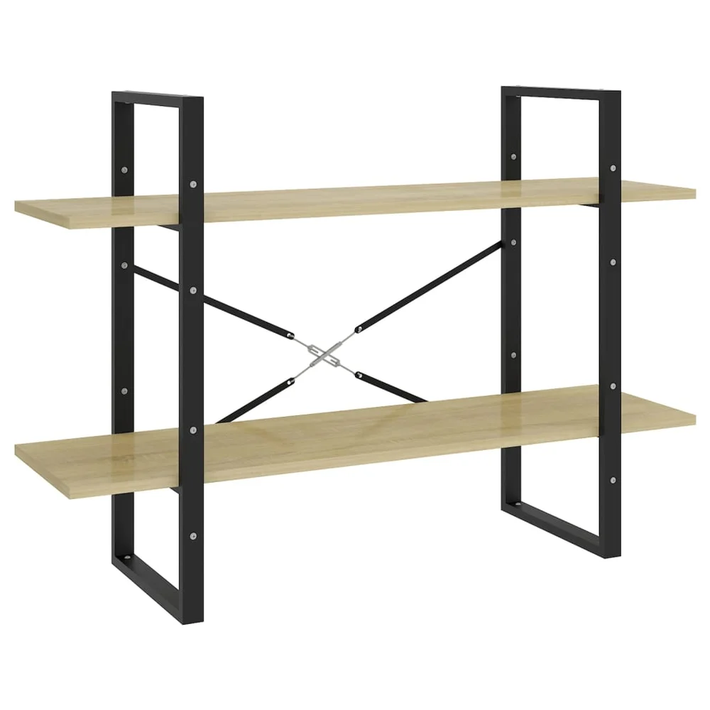 vidaXL Bokhylle 2 nivåer sonoma eik 100x30x70 cm konstruert tre v:5055894