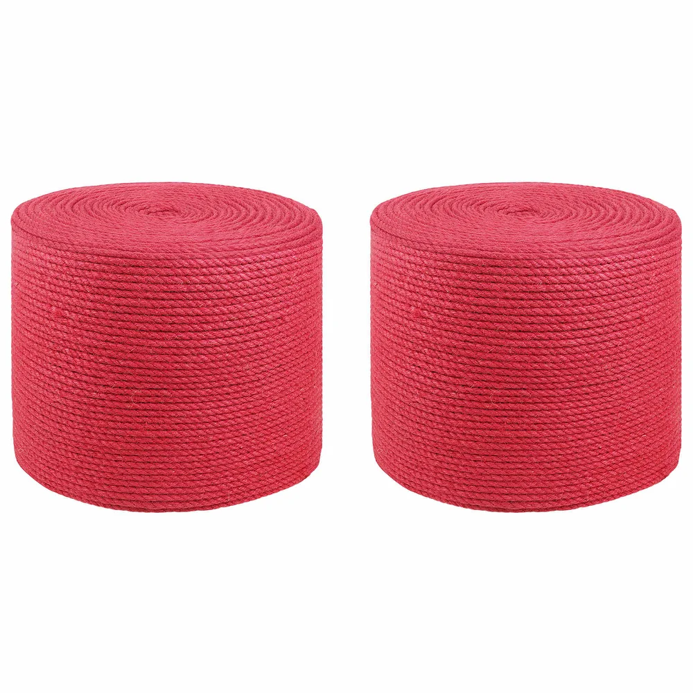 vidaXL 2 stk. 2 mm Rød 100% Tossa jute v:8722362
