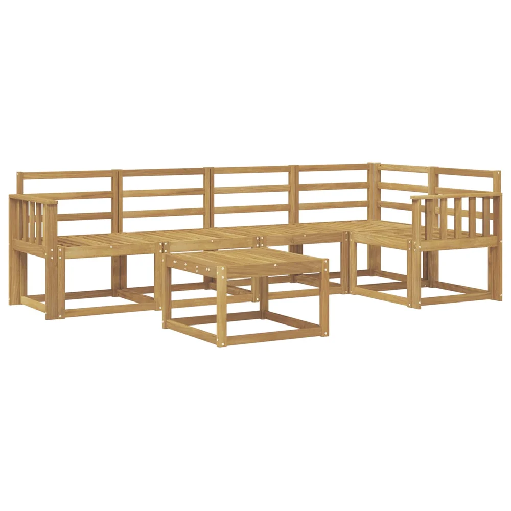 vidaXL Utendørs sofa-sett 6 stk. Hvit Solid akasietre v:4562016