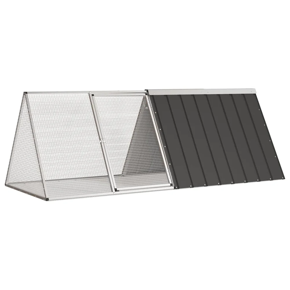 vidaXL Kaninbur antrasitt 201,5x80,5x71 cm galvanisert stål v:5602349