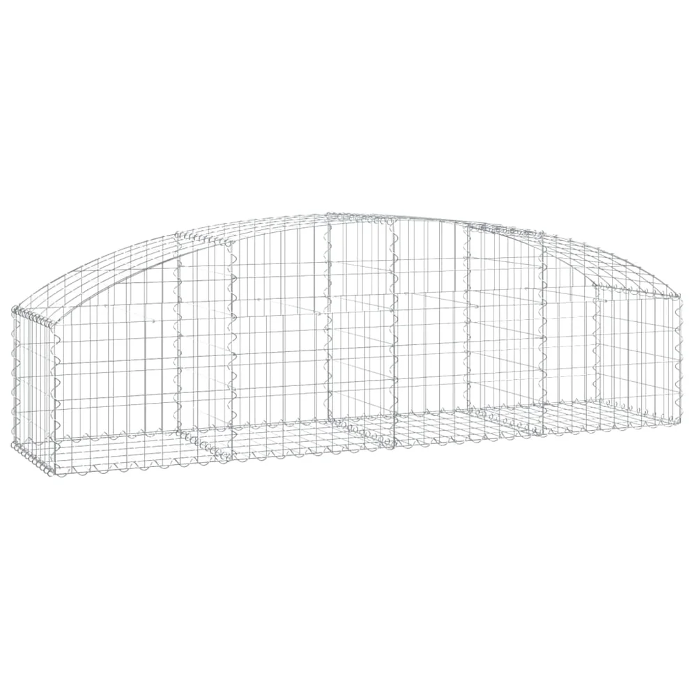 vidaXL Gabionkurv buet 200x50x40/60 cm galvanisert jern v:4515375 vidaXL Gabionkurv buet 200x50x40/60 cm galvanisert jern v:4515375