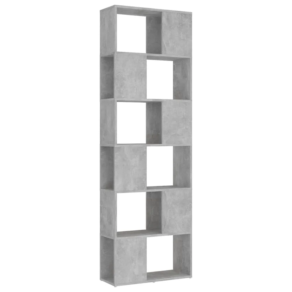 vidaXL Bokhylle/romdeler betonggrå 60x24x186 cm konstruert tre v:2199016 vidaXL Bokhylle/romdeler betonggrå 60x24x186 cm konstruert tre v:2199016