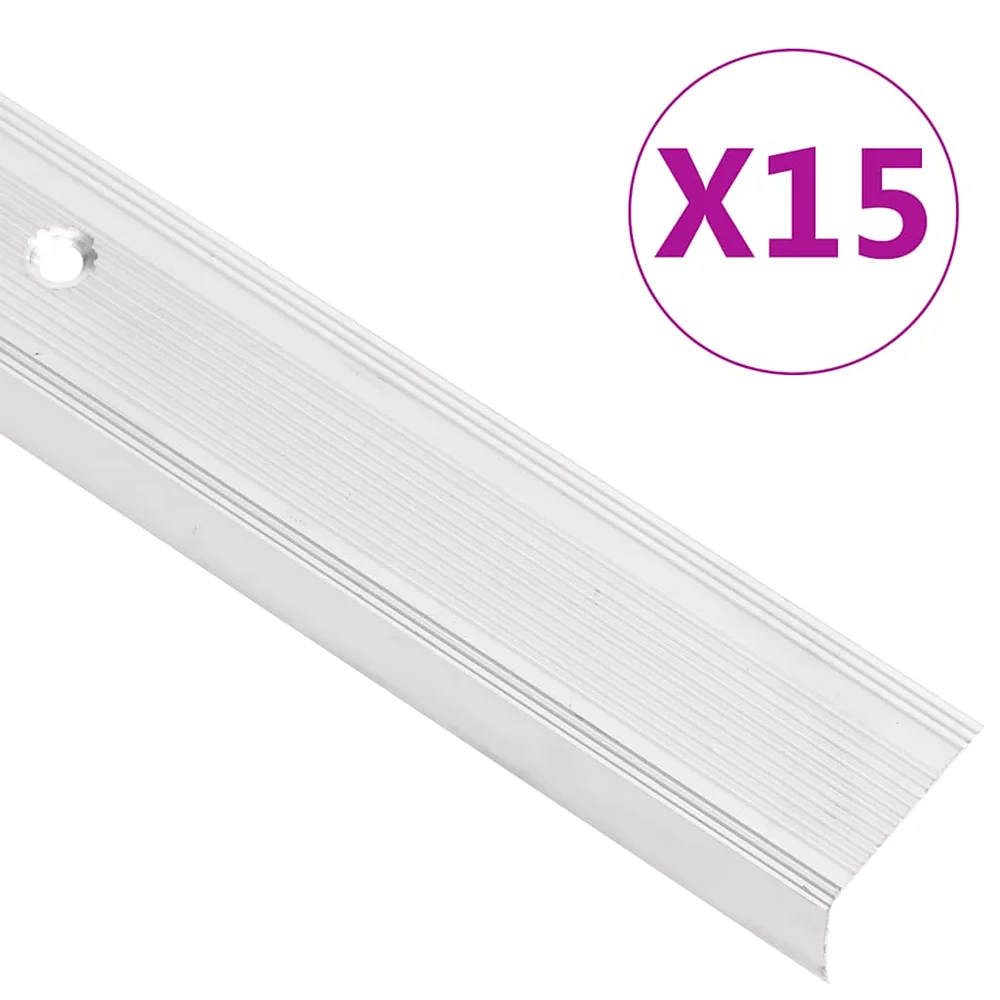 vidaXL Trappeneser L-form 15 stk aluminium 100 cm sølv v:1052923 vidaXL Trappeneser L-form 15 stk aluminium 100 cm sølv v:1052923