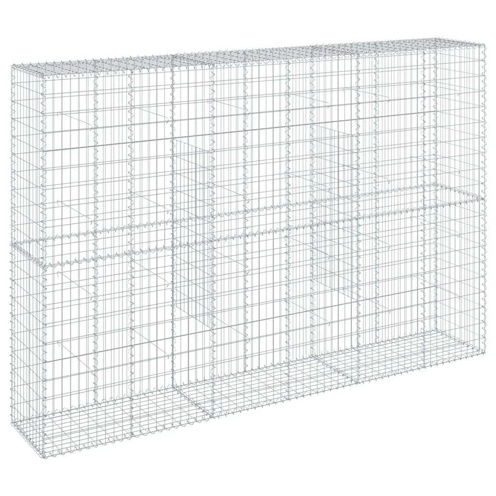 vidaXL Gabionkurv med deksel 300x50x200 cm galvanisert jern v:1828805 vidaXL Gabionkurv med deksel 300x50x200 cm galvanisert jern v:1828805