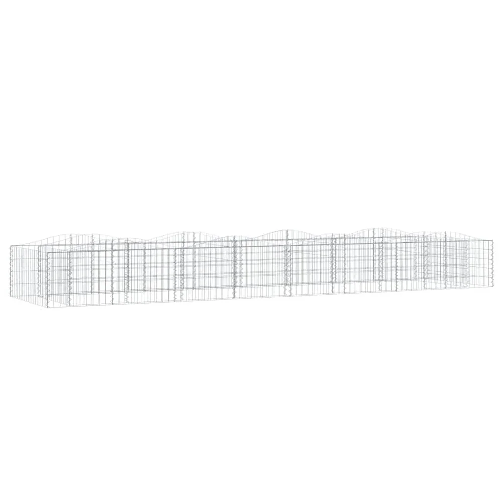vidaXL Buet gabion høybed 400x100x50 cm galvanisert jern v:4948537 vidaXL Buet gabion høybed 400x100x50 cm galvanisert jern v:4948537