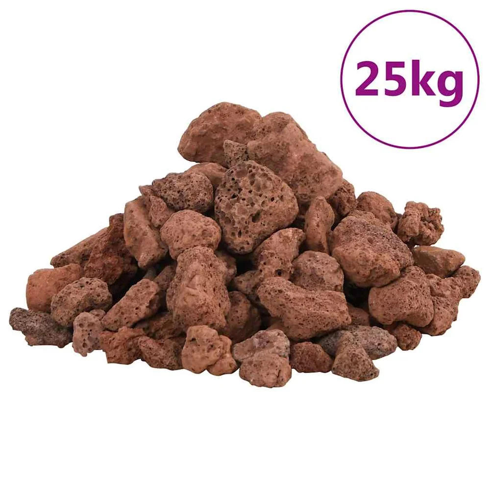 vidaXL Lavasteiner 25 kg rød 1-2 cm v:4132787 vidaXL Lavasteiner 25 kg rød 1-2 cm v:4132787
