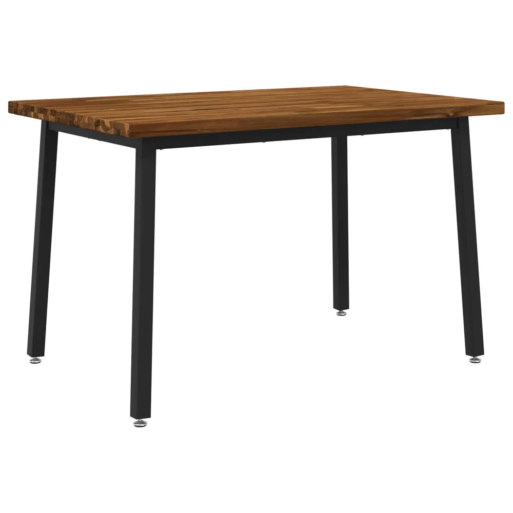 vidaXL 120 x 80 x 75 cm Solid akasietre Naturlig og svart Rektangulær v:7885024 vidaXL 120 x 80 x 75 cm Solid akasietre Naturlig og svart Rektangulær v:7885024