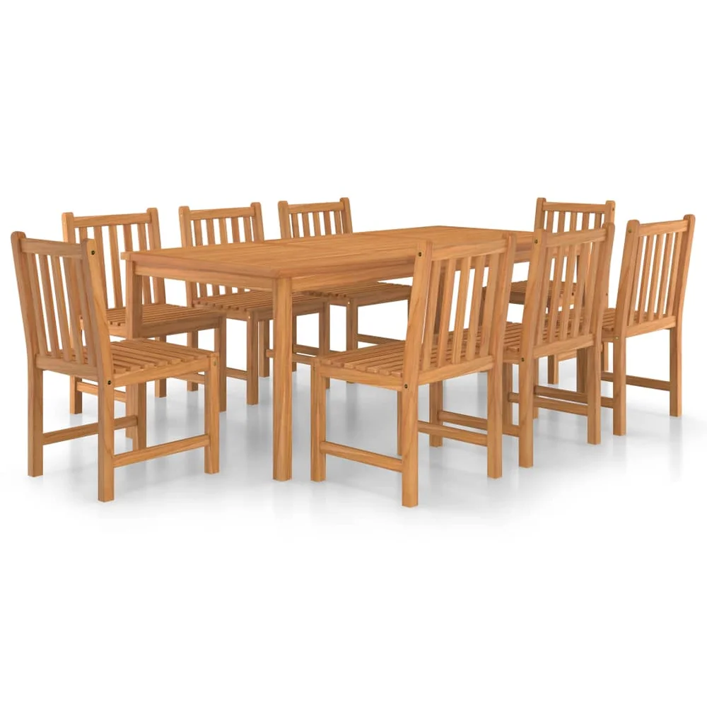 vidaXL 9-delers hagespisesett 200×100 cm heltre teak v:5894910 vidaXL 9-delers hagespisesett 200×100 cm heltre teak v:5894910