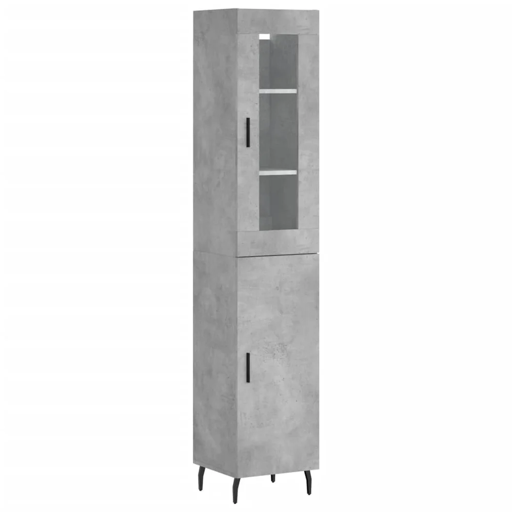vidaXL Highboard betonggrå 34,5x34x180 cm konstruert tre v:3205296 vidaXL Highboard betonggrå 34,5x34x180 cm konstruert tre v:3205296