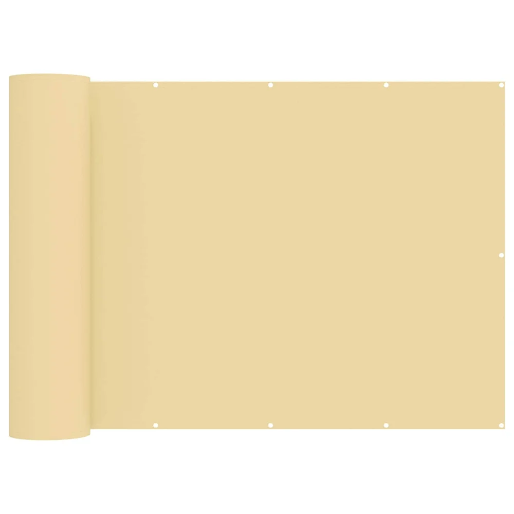 vidaXL Balkong privat skjerm 1,5 x 25 m Stoff med PU-belegg Beige v:701442