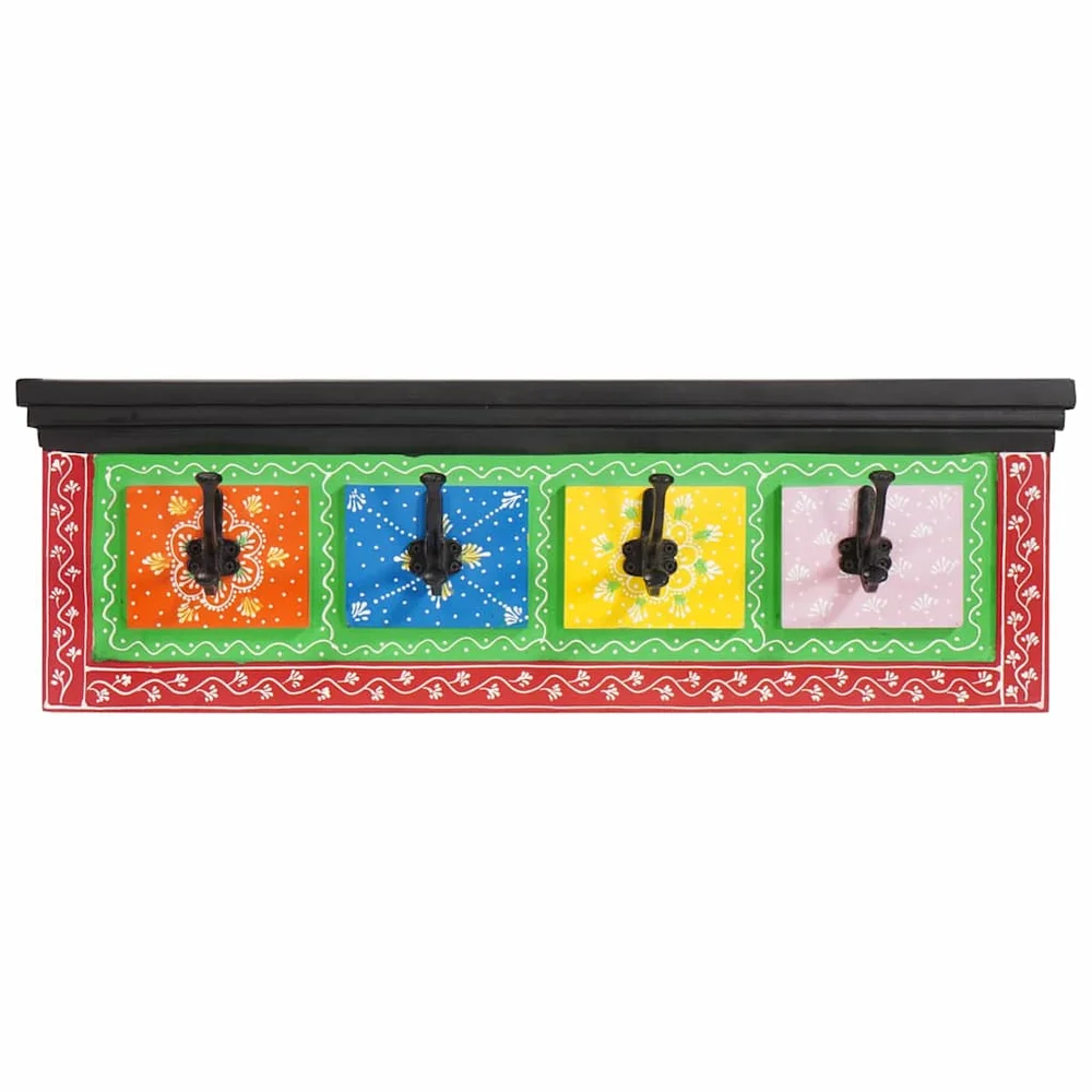 vidaXL Kleshenger Svart 80 x 25 x 2 cm Massiv mango tre v:5917080