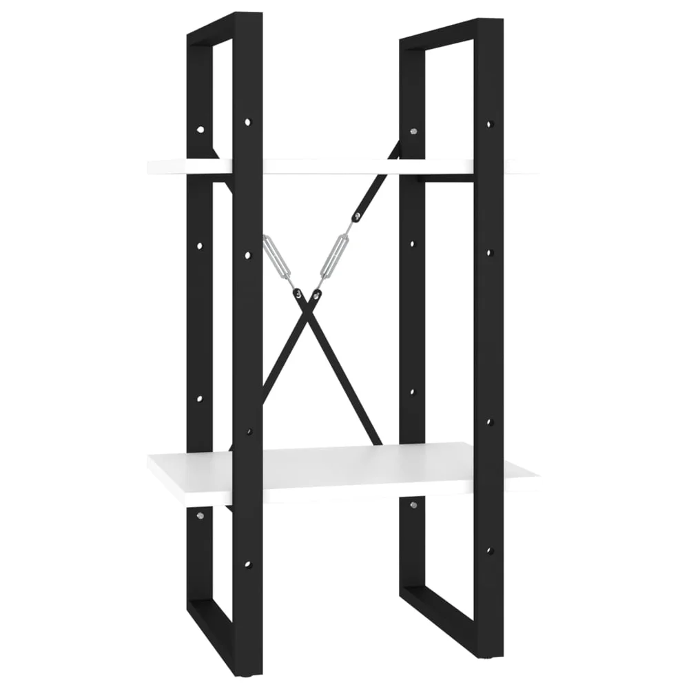 vidaXL Bokhylle 2 nivåer hvit 40x30x70 cm konstruert tre v:9933795 vidaXL Bokhylle 2 nivåer hvit 40x30x70 cm konstruert tre v:9933795
