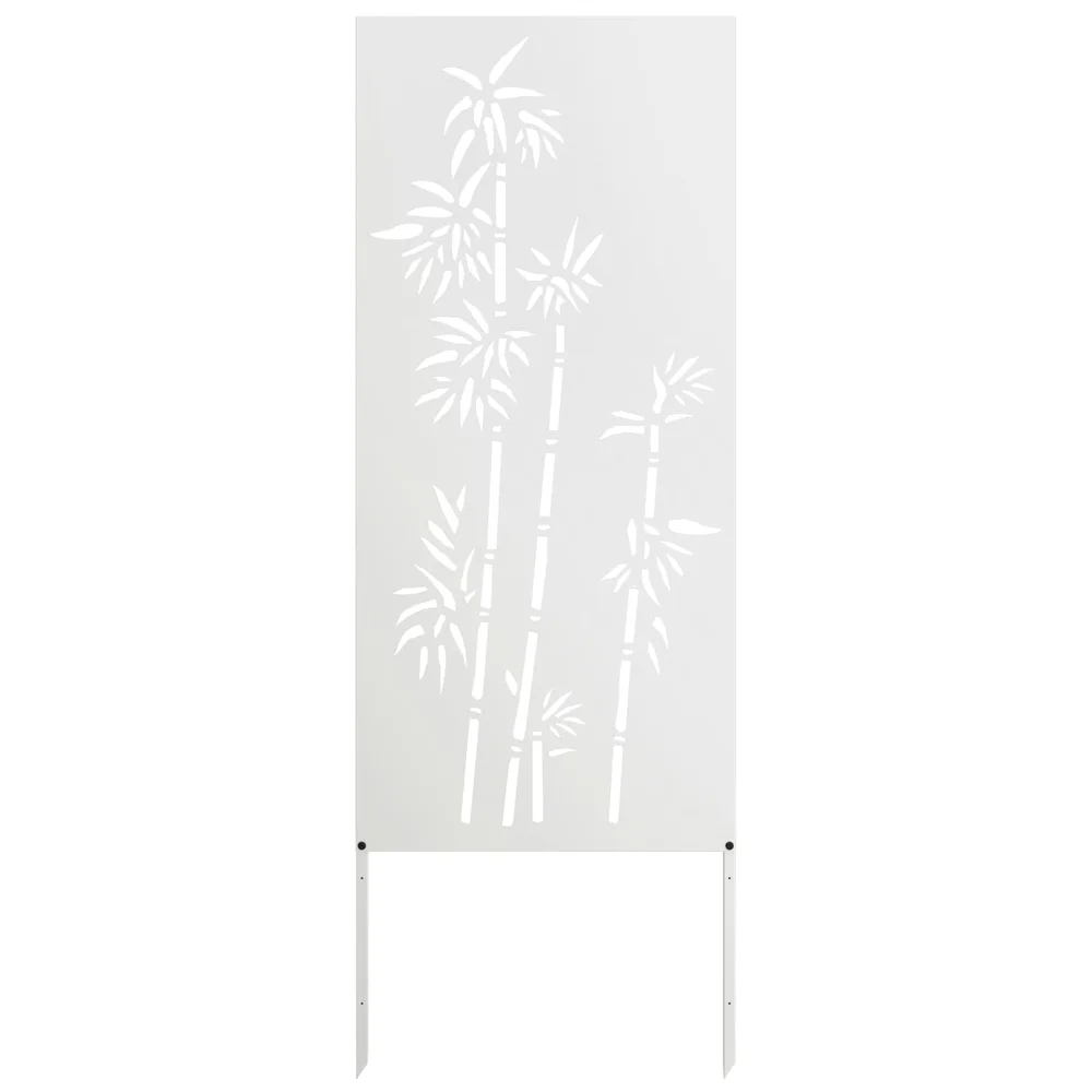 vidaXL Hageprivat skjerm Blomster Hvit 50 x 140 cm Kaldvalsestål v:1718729 vidaXL Hageprivat skjerm Blomster Hvit 50 x 140 cm Kaldvalsestål v:1718729