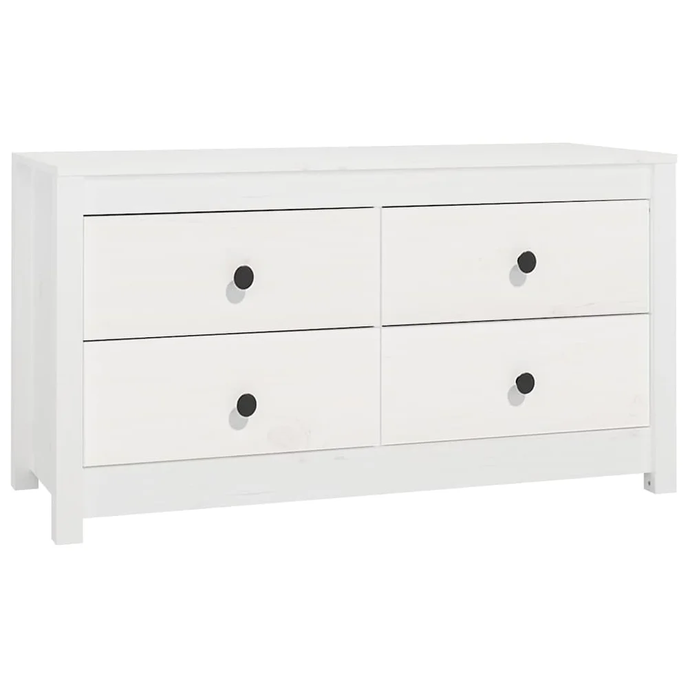vidaXL Sideskap hvit 100x40x54 cm heltre furu v:8073024