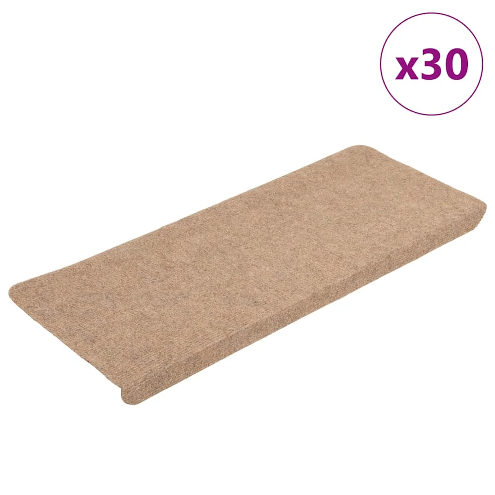 vidaXL Selvklebende trappematter 30 stk beige 65×24,5×3,5 cm v:7613867 vidaXL Selvklebende trappematter 30 stk beige 65×24,5×3,5 cm v:7613867
