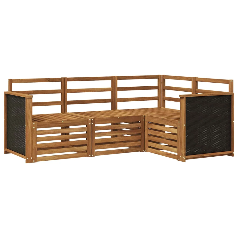 vidaXL Utendørs sofa-sett 4 stk. Polyester v:7409188