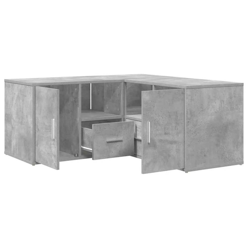 vidaXL Hjørneskap betonggrå 160x40x45 cm sponplate v:2472993