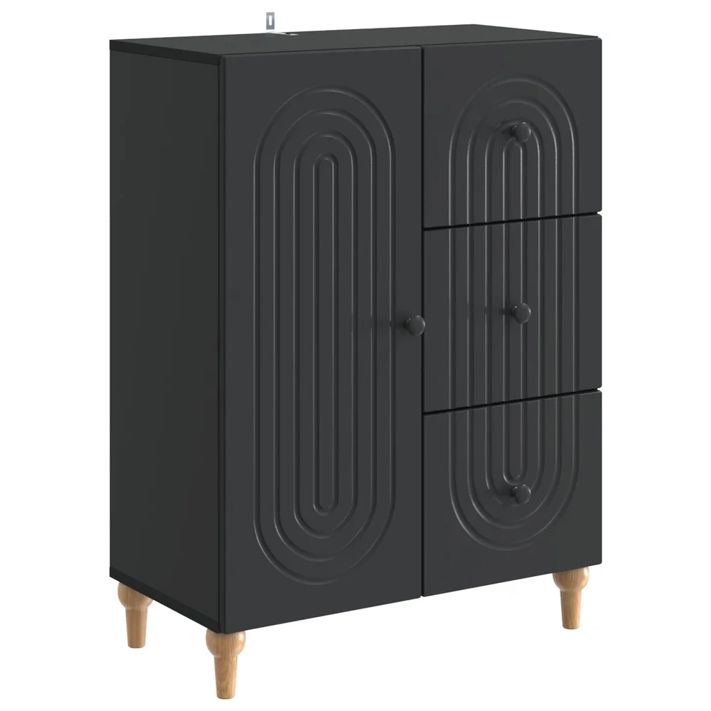 vidaXL Serviesskap Svart 66 x 34,5 x 90 cm Konstruert tre v:3495951
