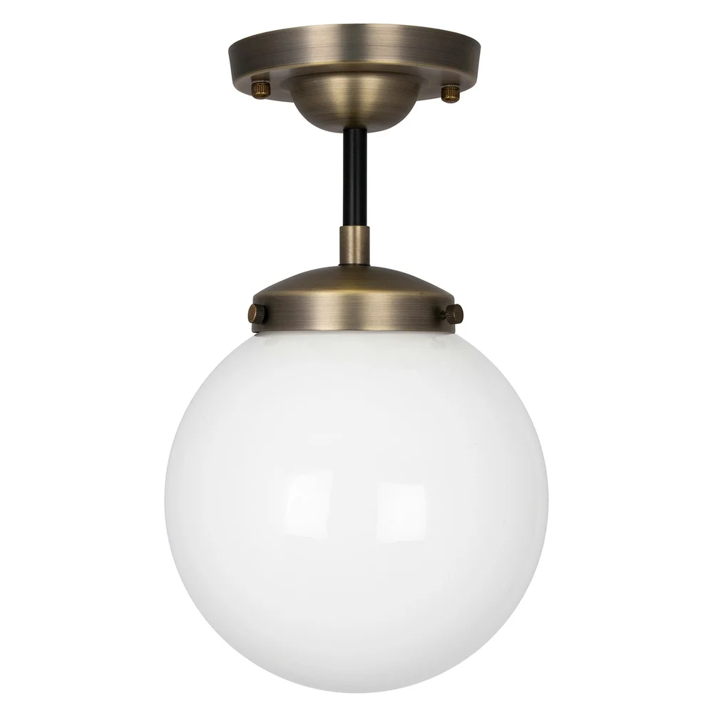 Alley Taklampe, Antique Brass / Hvit v:8727410