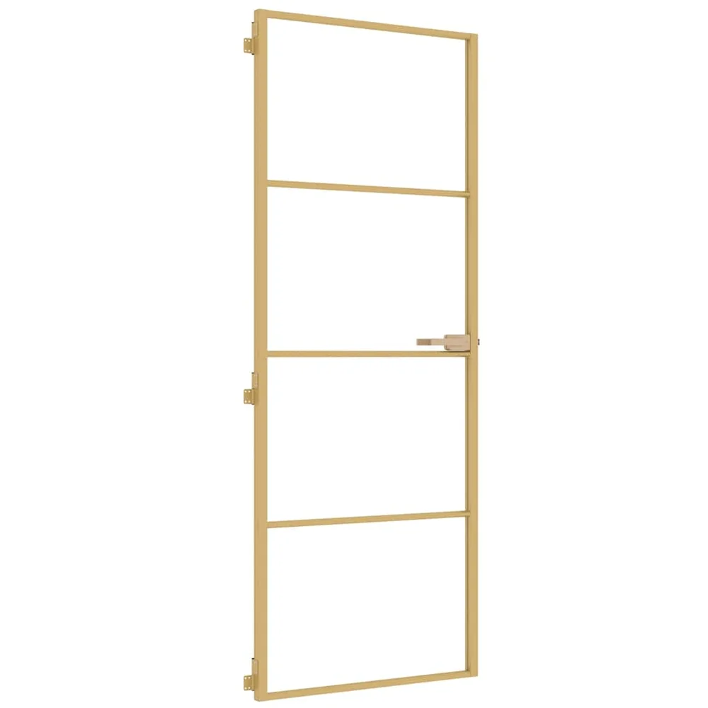 vidaXL Innerdør slank gull 76×201,5 cm herdet glass og aluminium v:4016426 vidaXL Innerdør slank gull 76×201,5 cm herdet glass og aluminium v:4016426