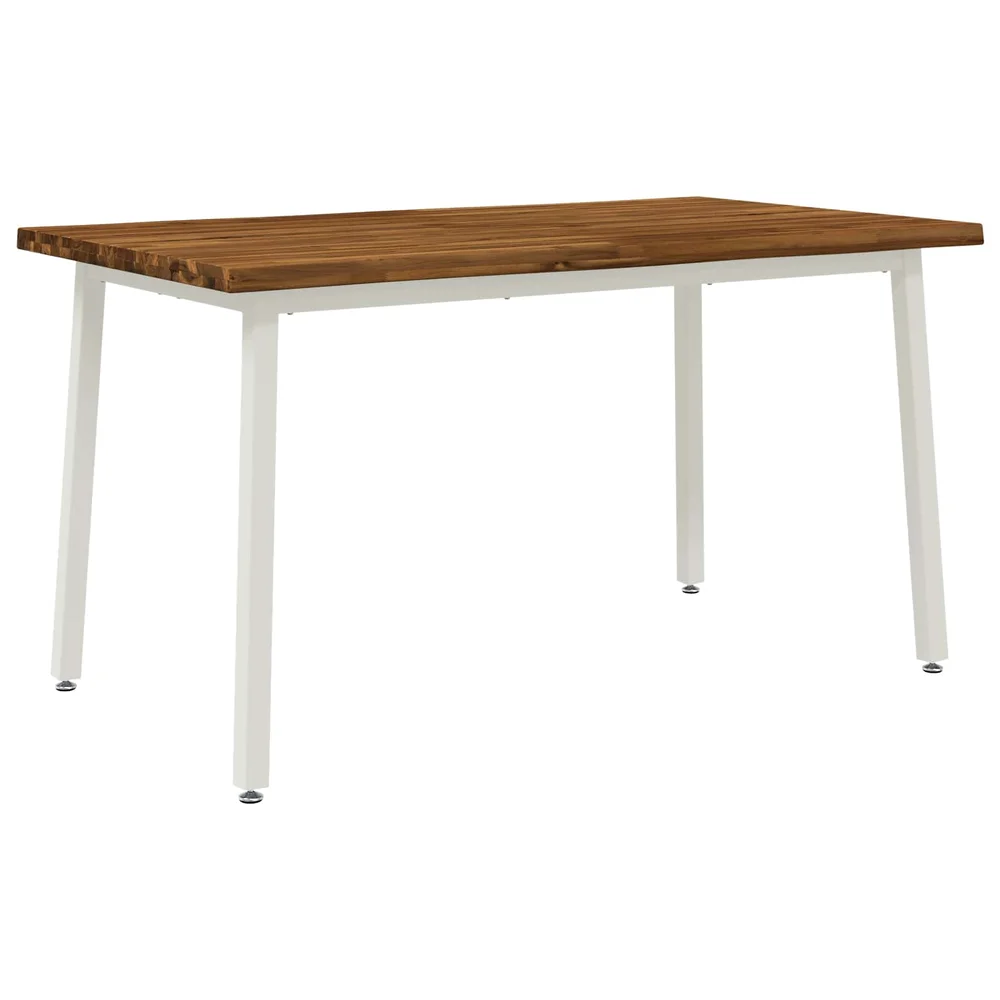 vidaXL 140 x 80 x 75 cm Solid akasietre Naturlig og Hvit Rektangulær v:781372 vidaXL 140 x 80 x 75 cm Solid akasietre Naturlig og Hvit Rektangulær v:781372