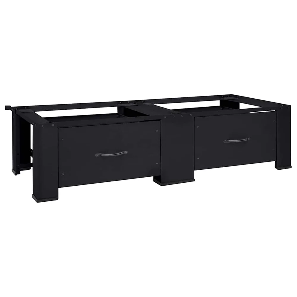vidaXL Vaskemaskin Pedestal 2 stk. Svart 127 x 54,5 x 32,5 cm Stål v:1915627