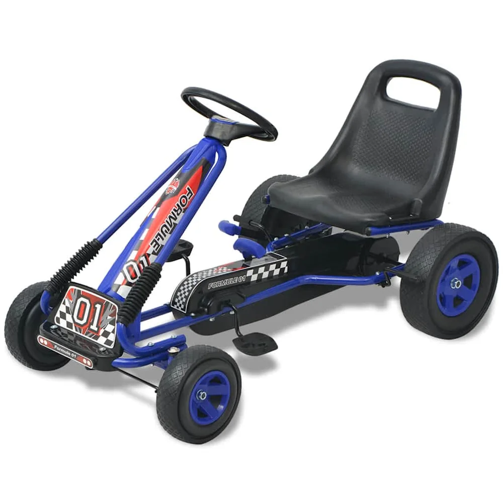 vidaXL Pedal–go-kart med justerbar sete blå v:3657780