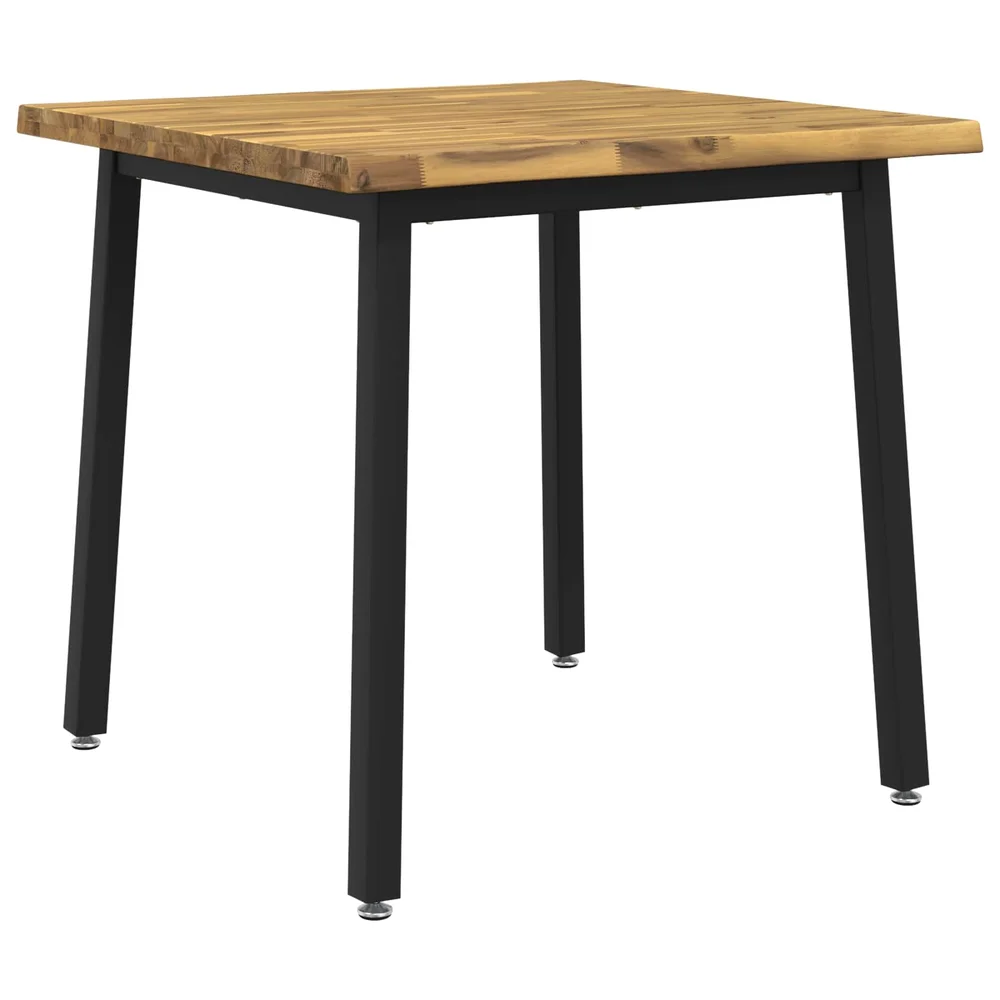 vidaXL 60 x 55 x 75 cm Solid akasietre Hvit og svart Rektangulær v:5997844