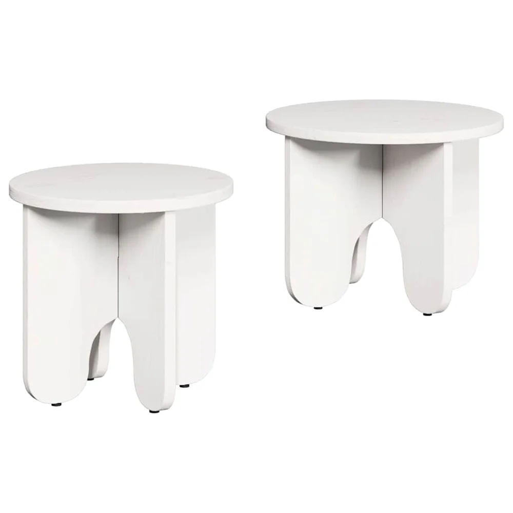 vidaXL Kaffebord 2 stk. Hvit 39.5 x 39.5 x 30 cm Massivt furutre v:4608090 vidaXL Kaffebord 2 stk. Hvit 39.5 x 39.5 x 30 cm Massivt furutre v:4608090