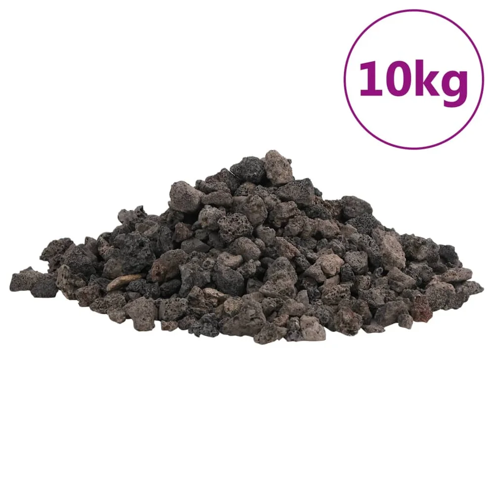 vidaXL Lavasteiner 10 kg svart 1-2 cm v:9965090 vidaXL Lavasteiner 10 kg svart 1-2 cm v:9965090