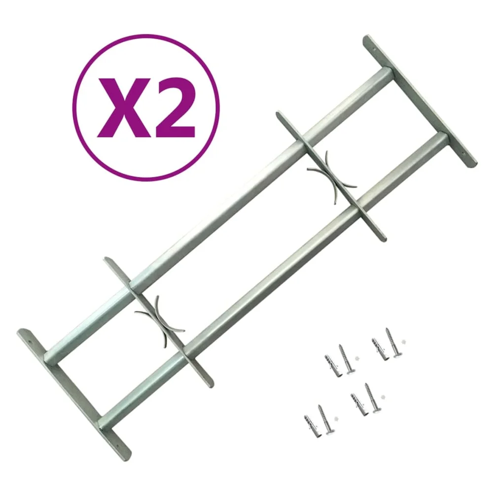 vidaXL Justerbare vindusgitter 2 stk 1000-1500 mm v:7127404 vidaXL Justerbare vindusgitter 2 stk 1000-1500 mm v:7127404