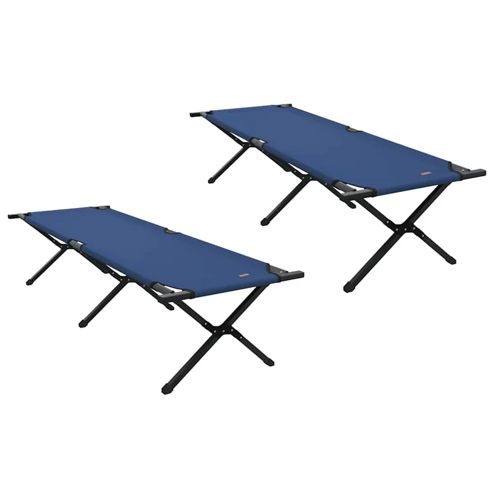 vidaXL Sammenleggbar camping seng 2 stk. Blå 193 x 69 x 45 cm v:9215941