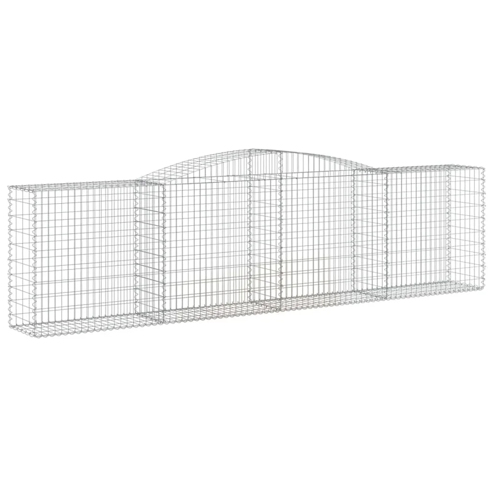 vidaXL Gabionkurv buet 400x50x100/120 cm galvanisert jern v:1107839