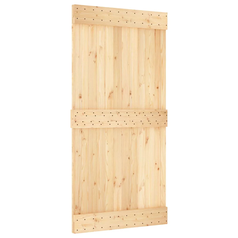 vidaXL Dør NARVIK 100 x 210 cm Massiv Furu Tre (Ubehandlet) Naturlig v:3528443