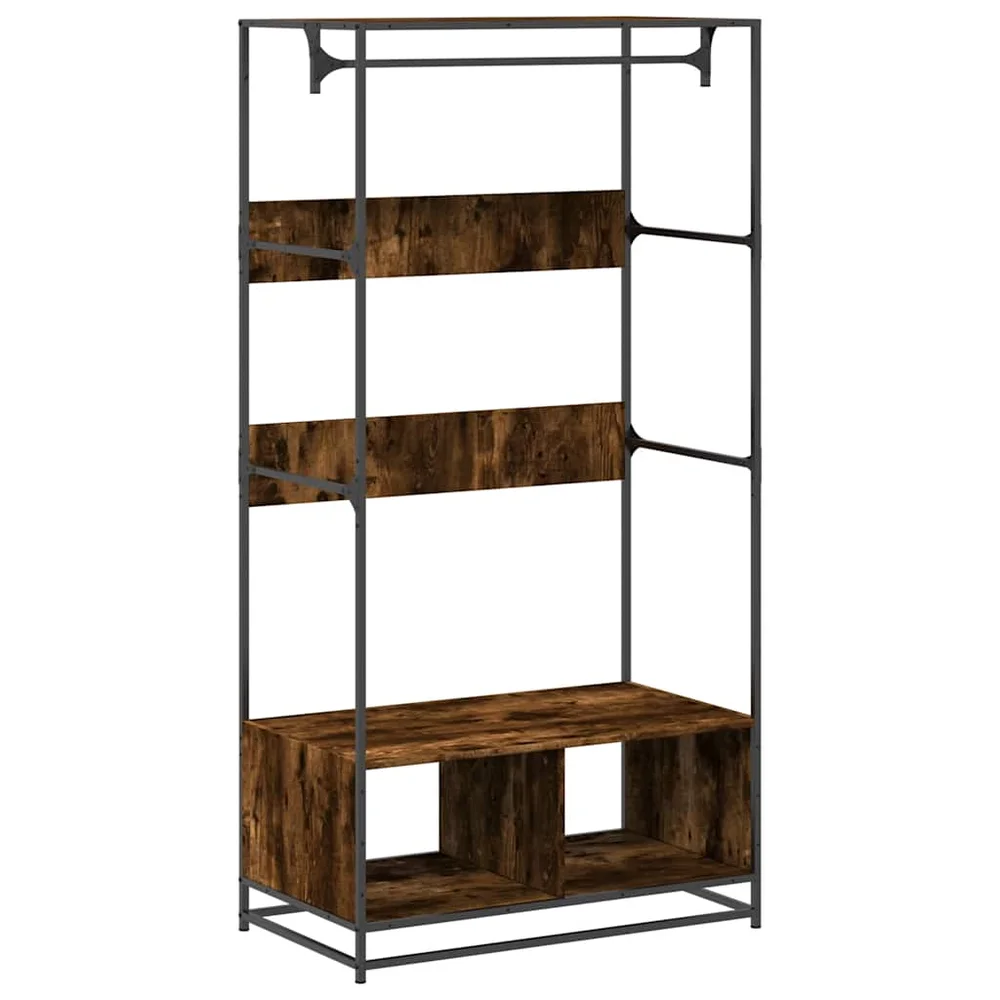 vidaXL Garderobe røkt eik 90x50x180 cm konstruert tre v:6084801 vidaXL Garderobe røkt eik 90x50x180 cm konstruert tre v:6084801
