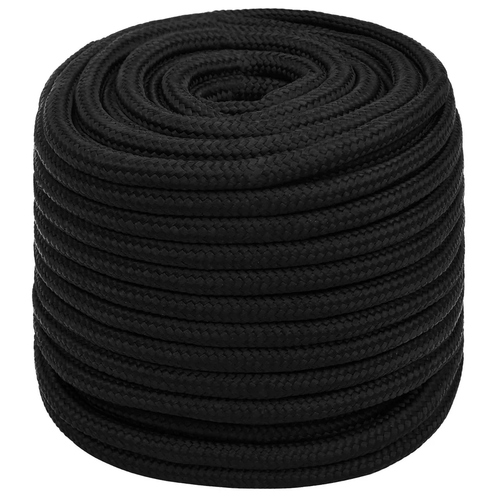 vidaXL Allsidig brukstau 18 mm 50 m Svart Polyester v:4000546