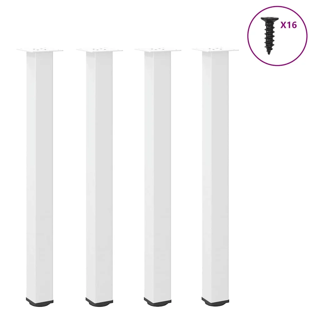 vidaXL Barbordben 4 stk hvite 100-102 cm stål v:5077788