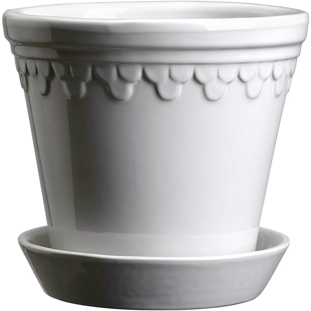 Copenhagen Krukke med Tallerken Mineral White, Ø11 cm v:4994102