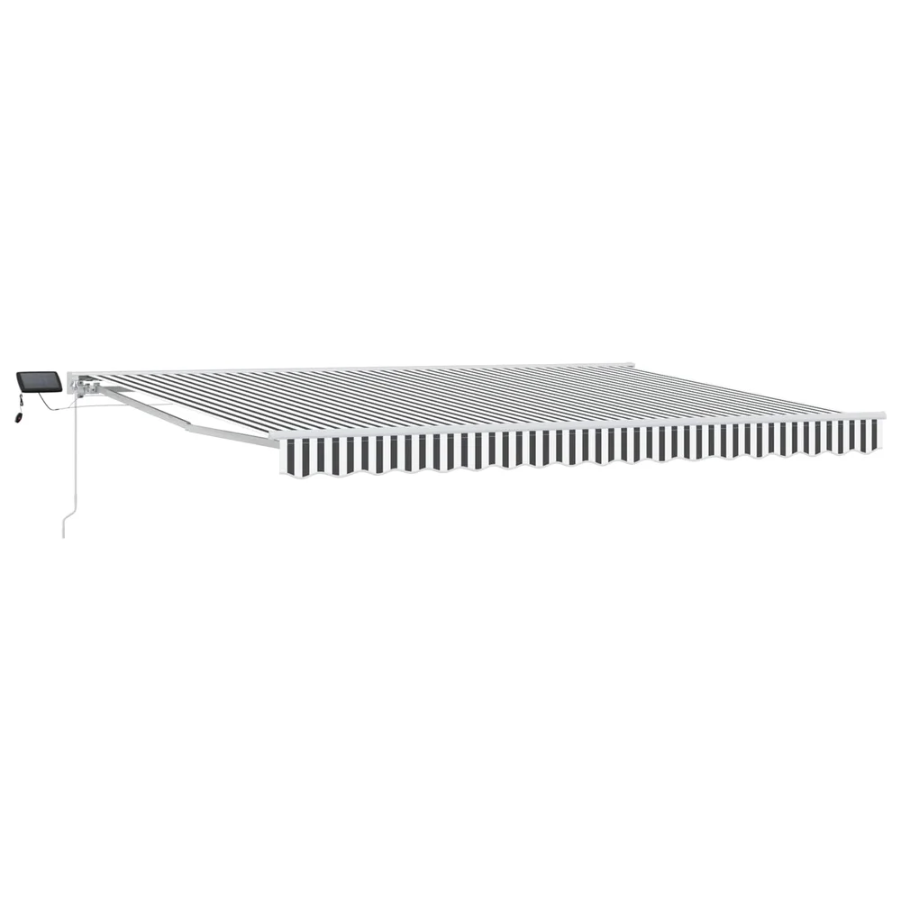 vidaXL Manuell markiseramme med LEDs Antrasitt og Hvit 4,5 × 3 m v:9723052