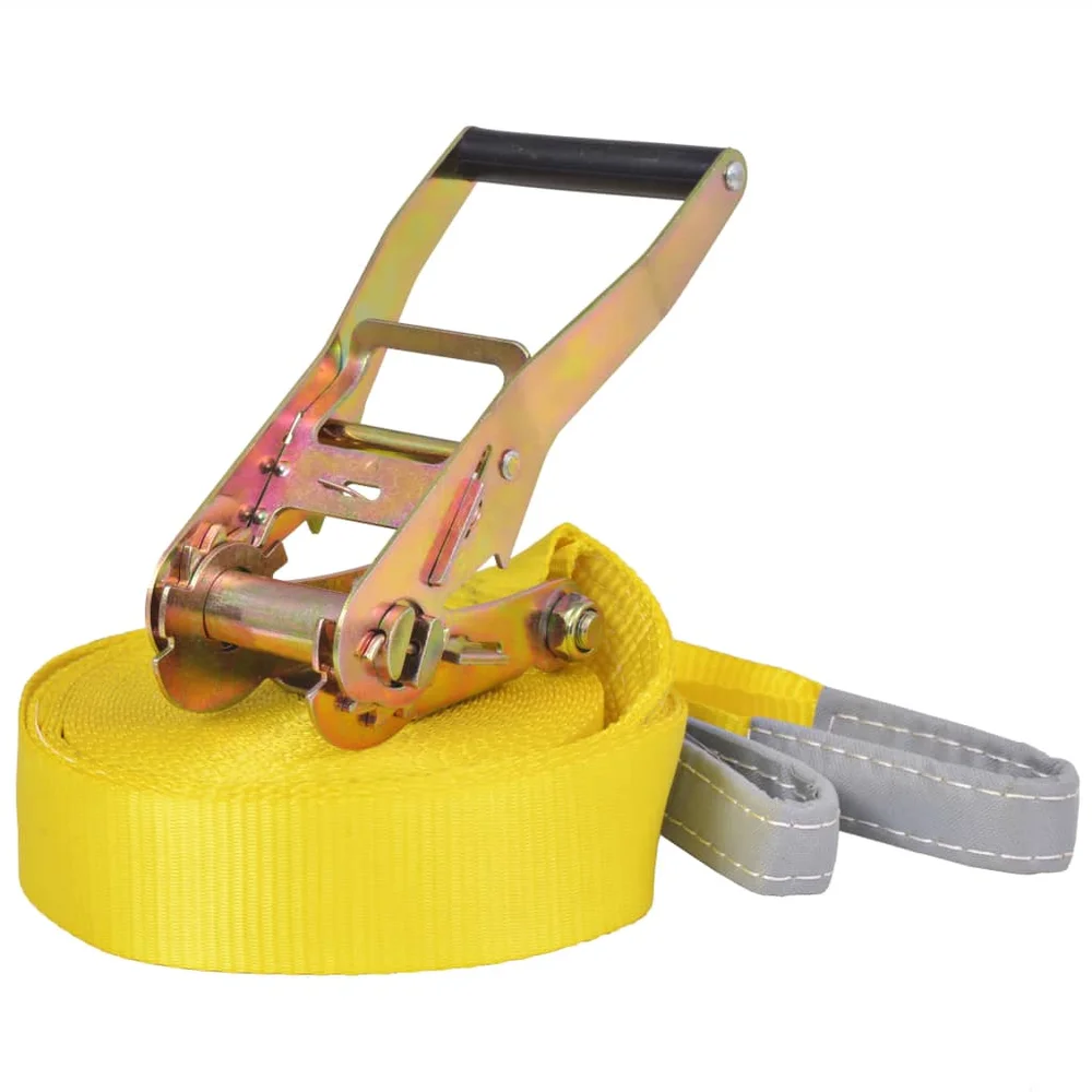 vidaXL Slakkline 15 m x 50 mm 150 kg gul v:852557