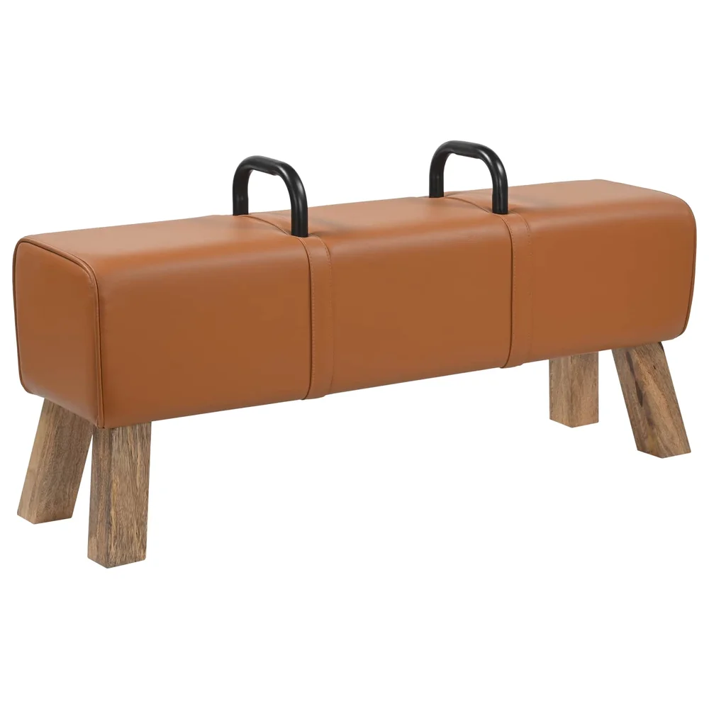 vidaXL benk Brun 110 x 30 x 45 cm Ekte Lær v:4494912 vidaXL benk Brun 110 x 30 x 45 cm Ekte Lær v:4494912